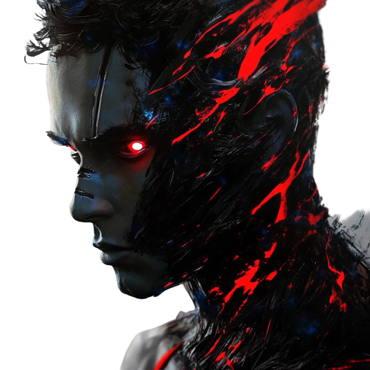 Cyborg Flame Man Vinyl Car Decal Sticker – Waterproof & UV-Resistant 8"