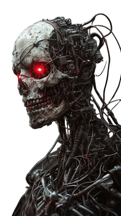 Biomechanical Skull Entity Vinyl Car Decal Sticker – Waterproof & UV-Resistant 8"