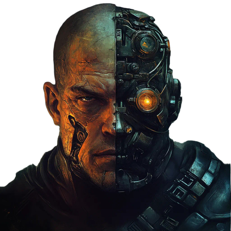 Cyborg Warrior Vinyl Car Decal Sticker – Waterproof & UV-Resistant 8"