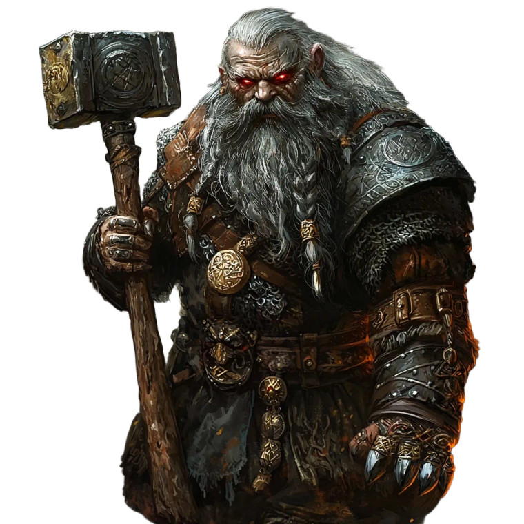 Stoneskin Dwarf Warrior Vinyl Car Decal Sticker – Waterproof & UV-Resistant 8"