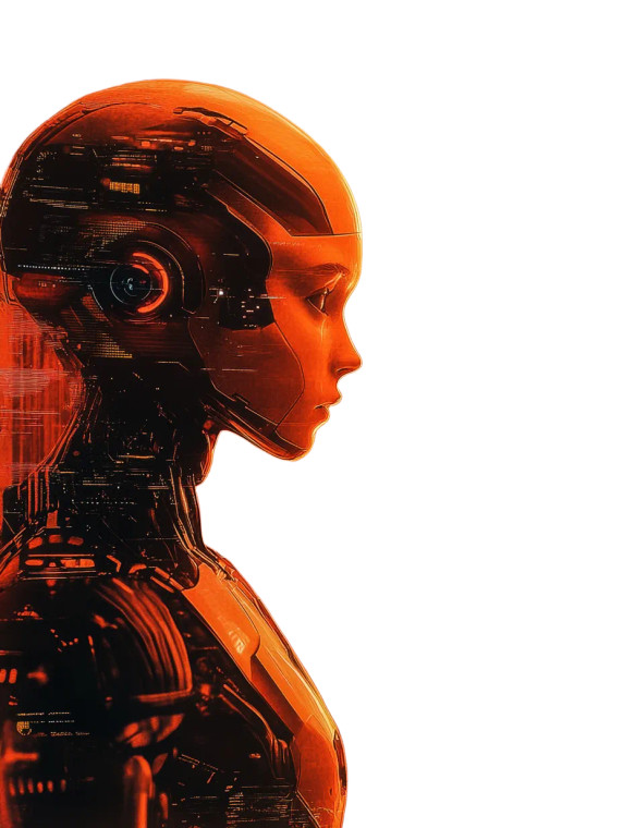 Futuristic Humanoid Robot Vinyl Car Decal Sticker – Waterproof & UV-Resistant 8"