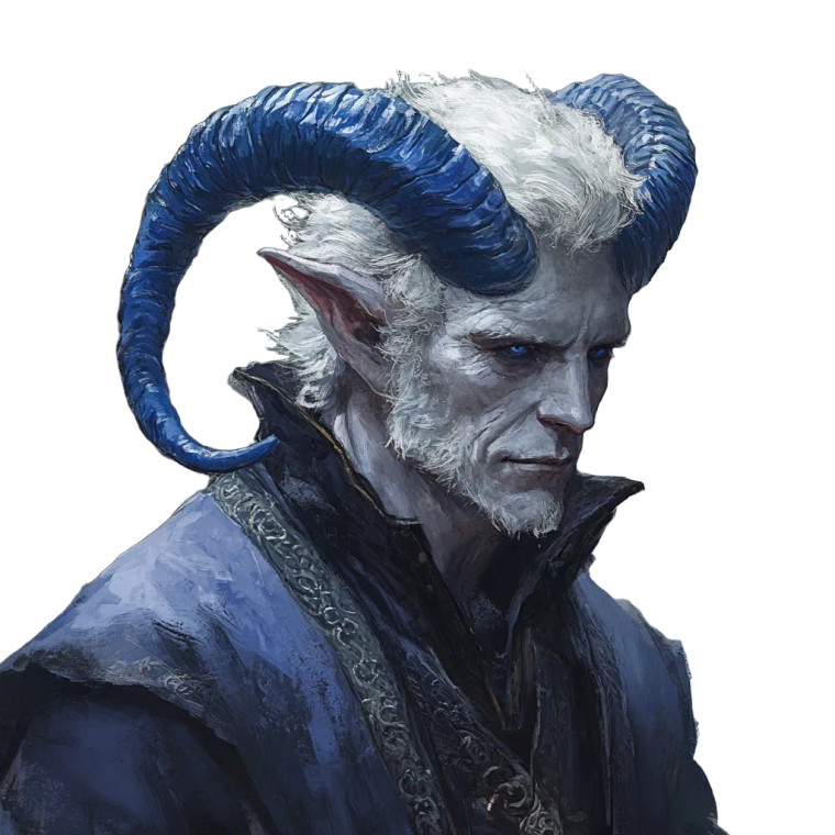 Elderly Tiefling Male Vinyl Car Decal Sticker – Waterproof & UV-Resistant 8"