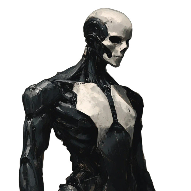 Mysterious Robot Skull Vinyl Car Decal Sticker – Waterproof & UV-Resistant 8"