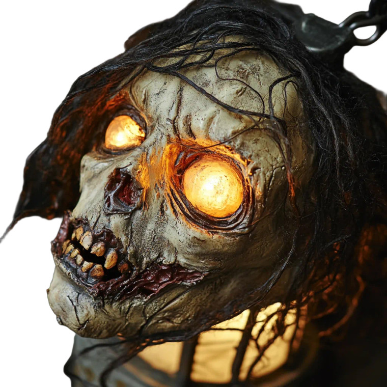 Zombie Head Lantern Vinyl Car Decal Sticker – Waterproof & UV-Resistant 8"