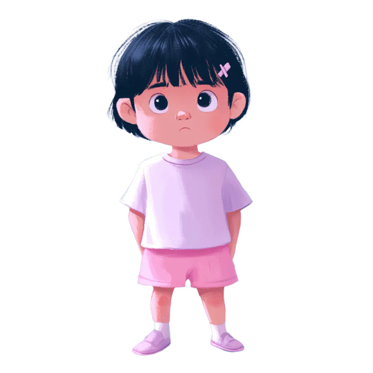 Cute Kid With Pink Outfit Vinyl Car Decal Sticker – Waterproof & UV-Resistant 8"