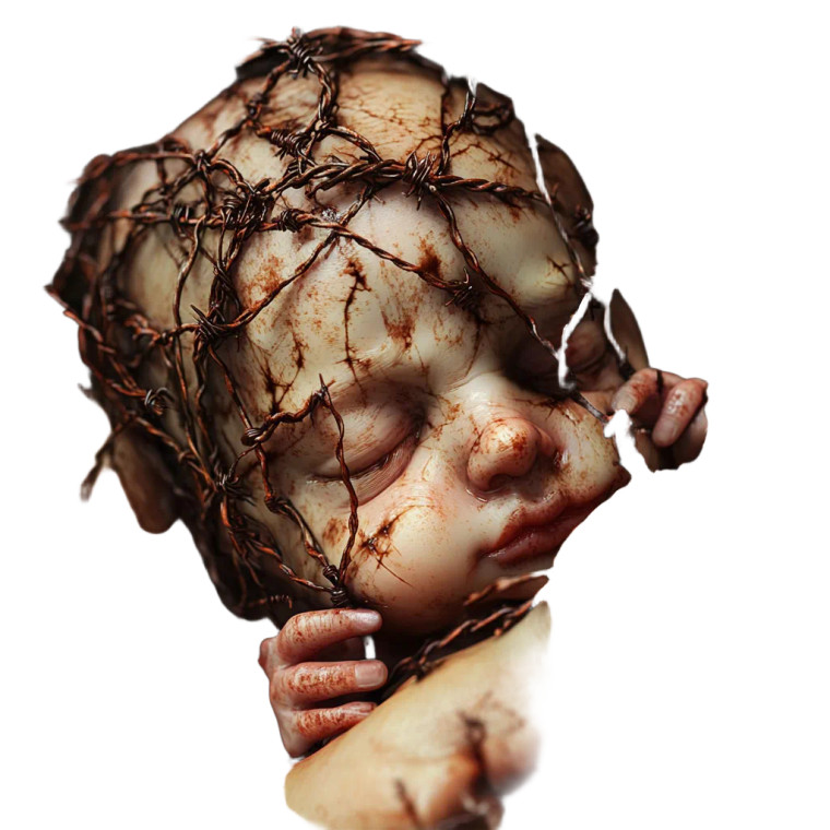 Rusty Barbed Wire Baby Vinyl Car Decal Sticker – Waterproof & UV-Resistant 8"