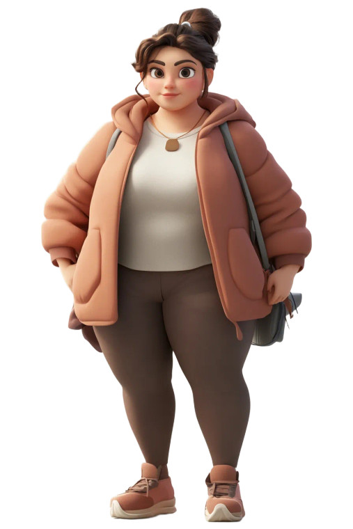 Overweight Woman Vinyl Car Decal Sticker – Waterproof & UV-Resistant 8"