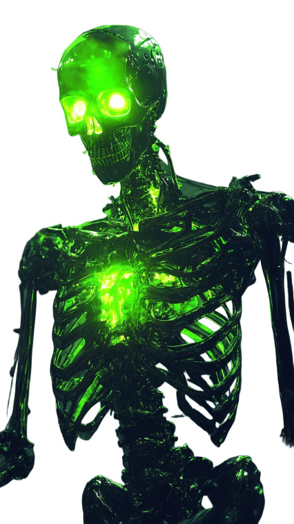 Glowing Uranium Skeleton Vinyl Car Decal Sticker – Waterproof & UV-Resistant 8"