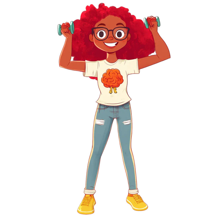 Whimsical Brain Trainer Vinyl Car Decal Sticker – Waterproof & UV-Resistant 8"