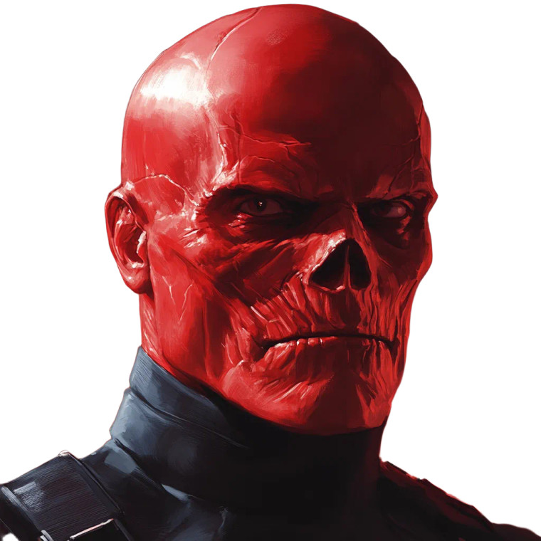 Red Skull Portrait Vinyl Car Decal Sticker – Waterproof & UV-Resistant 8"