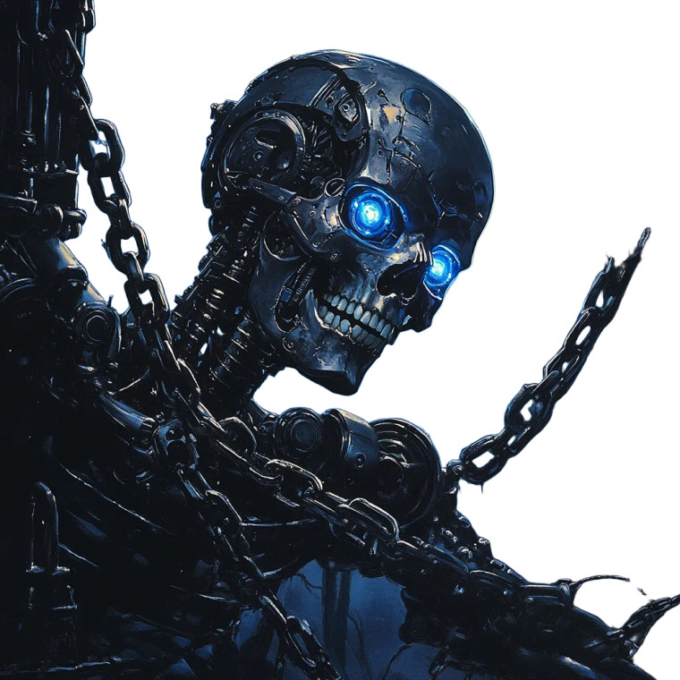 Chained Cyborg Vinyl Car Decal Sticker – Waterproof & UV-Resistant 8"