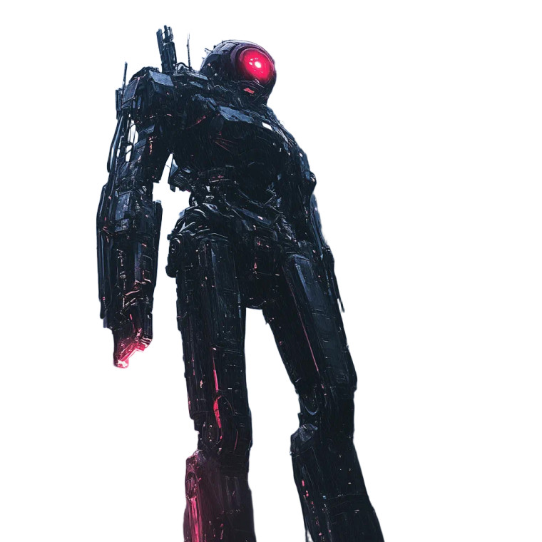 Glossy Metallic Mech Vinyl Car Decal Sticker – Waterproof & UV-Resistant 8"