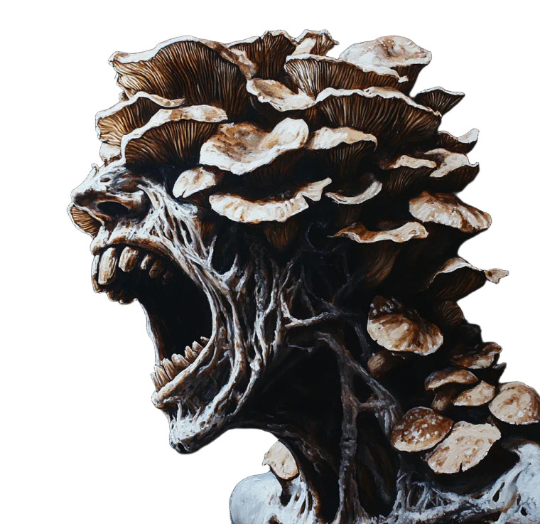 Mushroom Zombie Portrait Vinyl Car Decal Sticker – Waterproof & UV-Resistant 8"