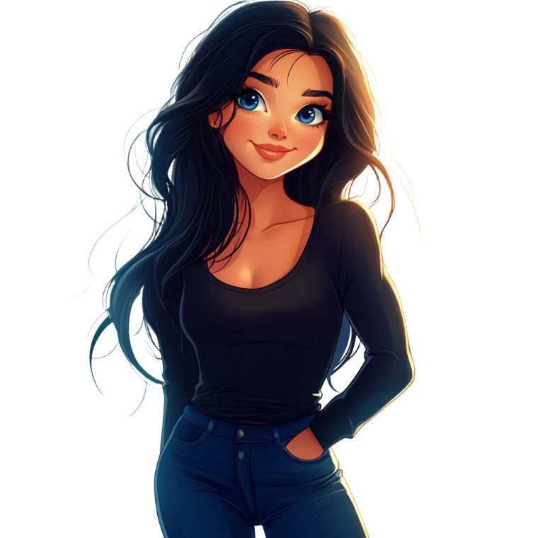 Happy Teenage Girl V2 Vinyl Car Decal Sticker – Waterproof & UV-Resistant 8"