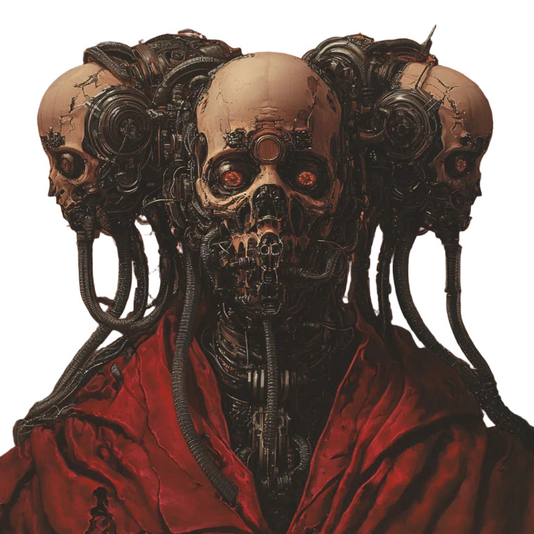 Cybernetic Mechanicus Head Vinyl Car Decal Sticker – Waterproof & UV-Resistant 8"