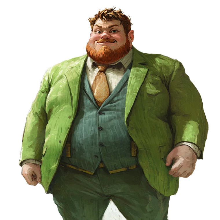 Fat Guy In Green Suit Vinyl Car Decal Sticker – Waterproof & UV-Resistant 8"