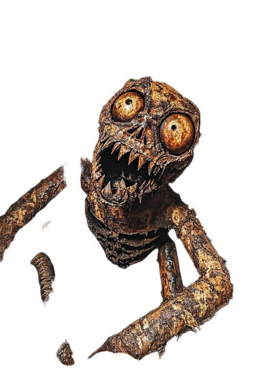 Rusty Monster Sculpture Vinyl Car Decal Sticker – Waterproof & UV-Resistant 8"