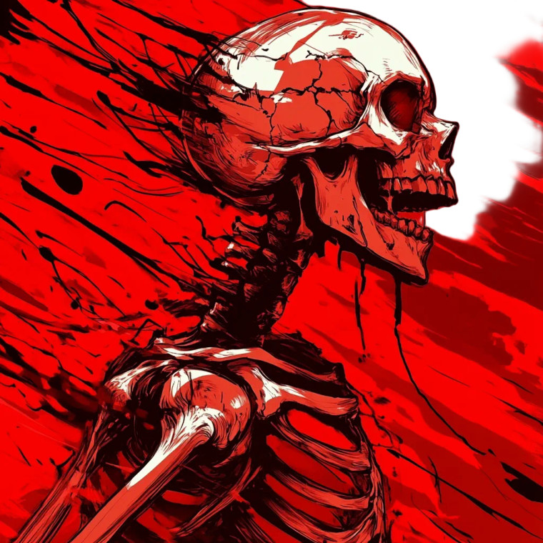 Metal Anime Skeleton Vinyl Car Decal Sticker – Waterproof & UV-Resistant 8"