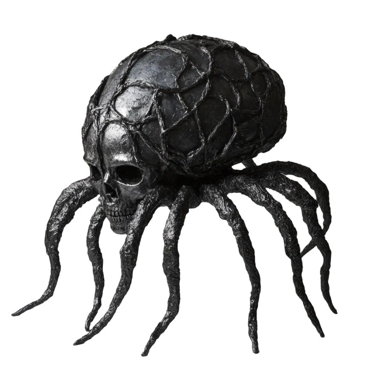 Metalic Black Brain Vinyl Car Decal Sticker – Waterproof & UV-Resistant 8"