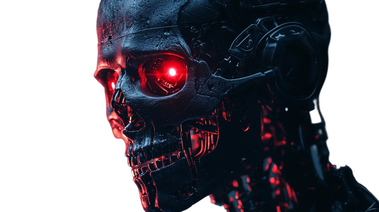 Cyborg Skull Artwork Vinyl Car Decal Sticker – Waterproof & UV-Resistant 8"