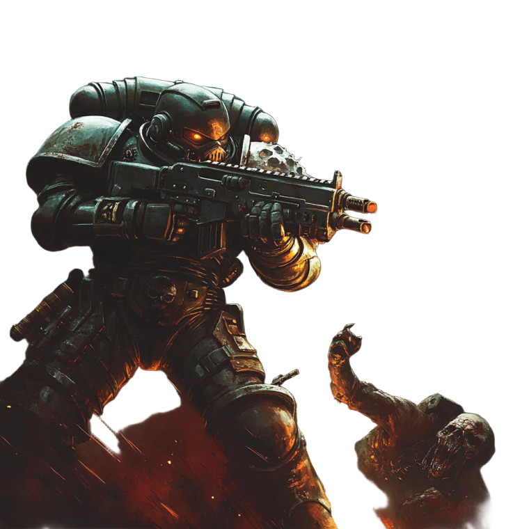 Space Marine Vs Zombie Vinyl Car Decal Sticker – Waterproof & UV-Resistant 8"