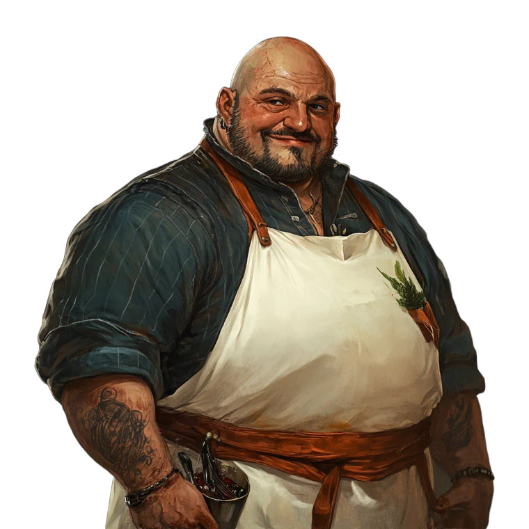 Disheveled Chef Vinyl Car Decal Sticker – Waterproof & UV-Resistant 8"