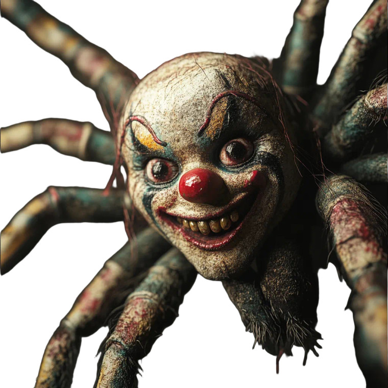 Clown-Faced Spider Vinyl Car Decal Sticker – Waterproof & UV-Resistant 8"