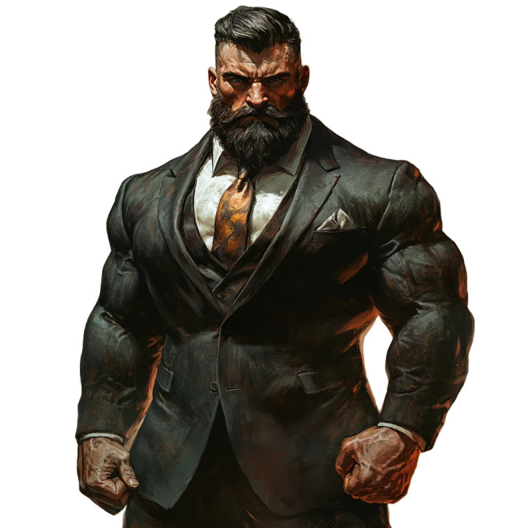 Muscular Suited Bodybuilder Vinyl Car Decal Sticker – Waterproof & UV-Resistant 8"