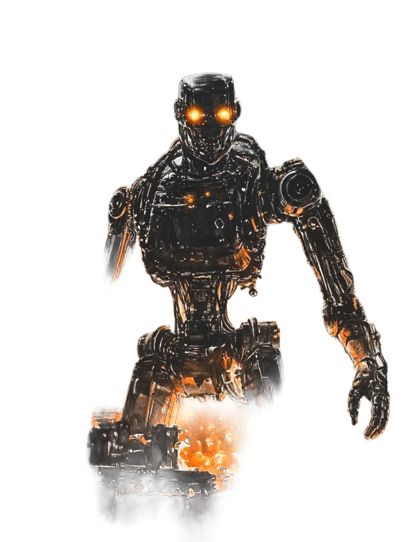 Futuristic Steel Robot Vinyl Car Decal Sticker – Waterproof & UV-Resistant 8"