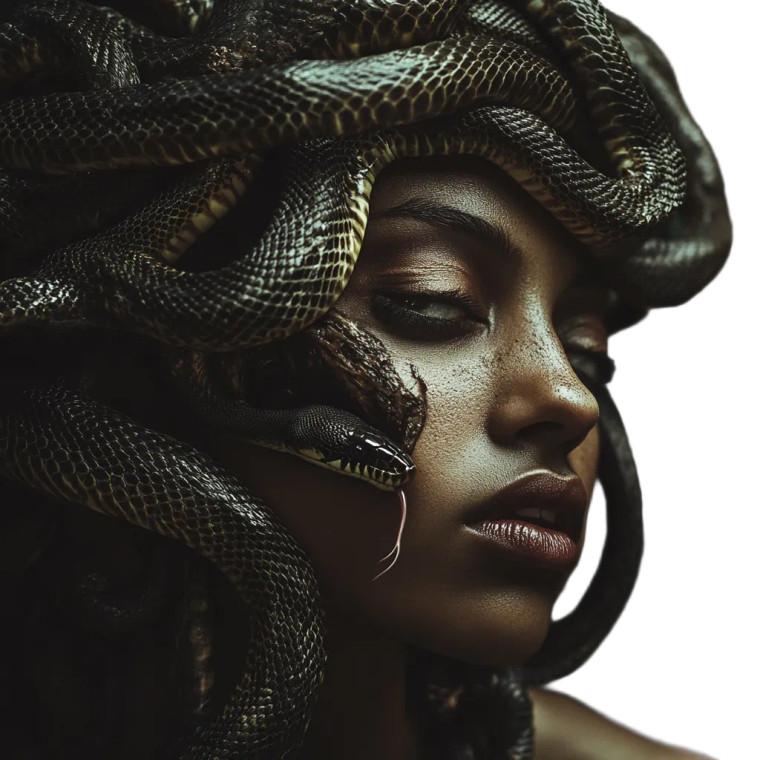 Evil Medusa Portrait V2 Vinyl Car Decal Sticker – Waterproof & UV-Resistant 8"