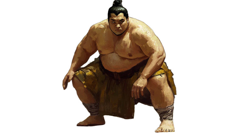 Sumo Wrestler Portrait V2 Vinyl Car Decal Sticker – Waterproof & UV-Resistant 8"
