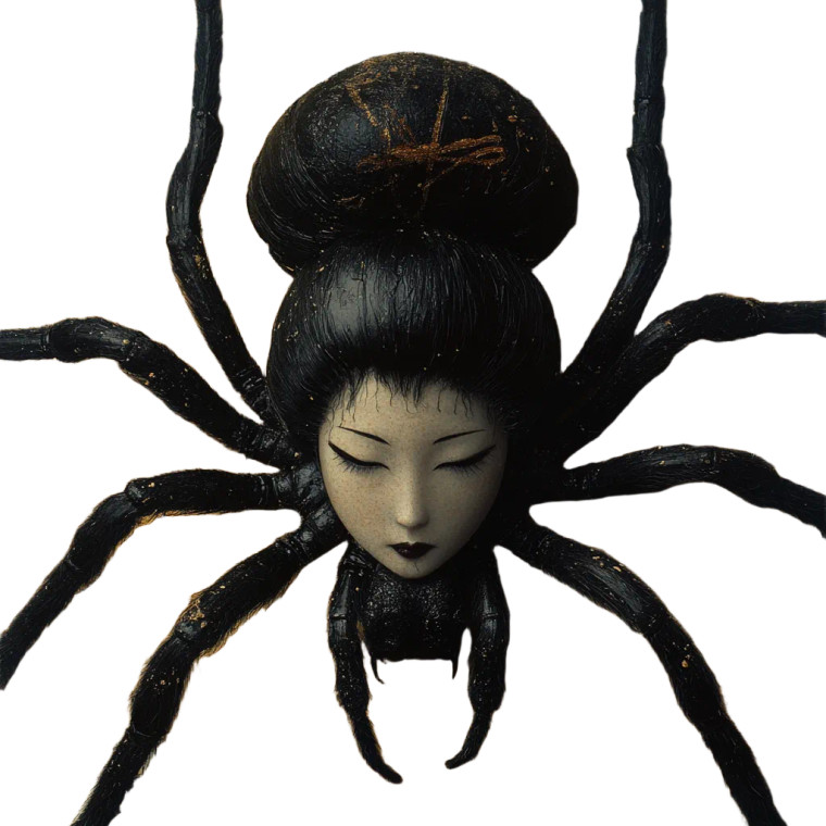 Geisha Spider Vinyl Car Decal Sticker – Waterproof & UV-Resistant 8"
