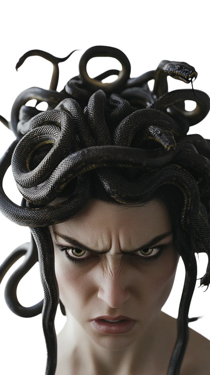 Angry Medusa Vinyl Car Decal Sticker – Waterproof & UV-Resistant 8"