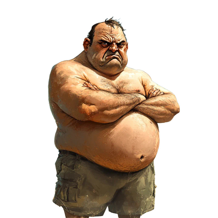 Angry Beach Man Vinyl Car Decal Sticker – Waterproof & UV-Resistant 8" Angry Beach Man Vinyl Car Decal Sticker – Waterproof & UV-Resistant 8"