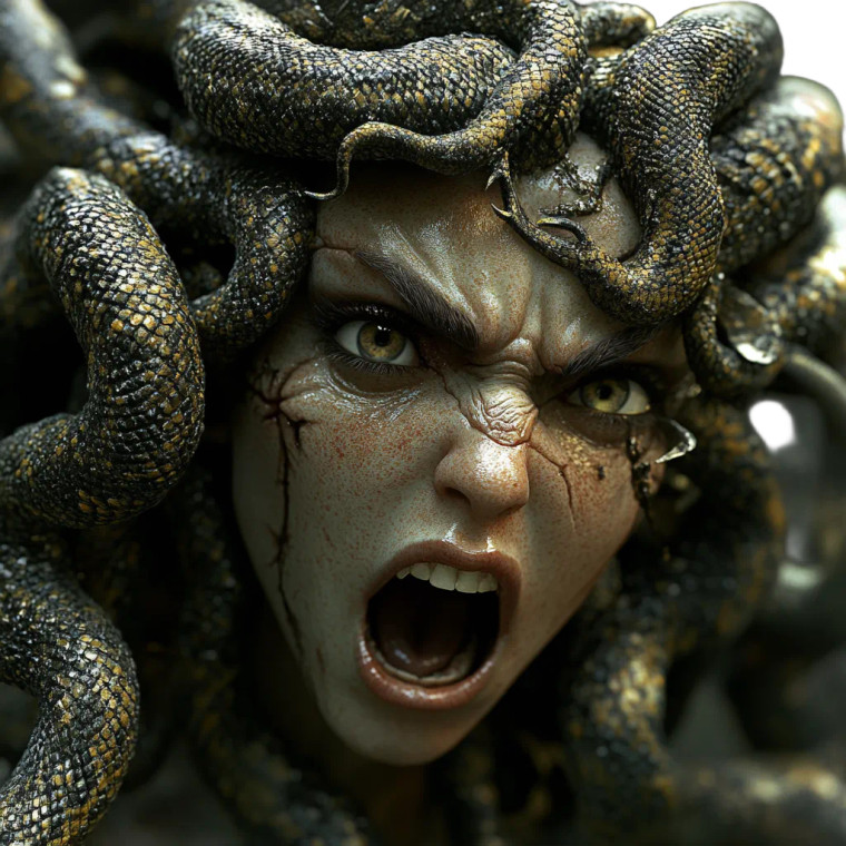 Ultra Realistic Medusa Vinyl Car Decal Sticker – Waterproof & UV-Resistant 8"