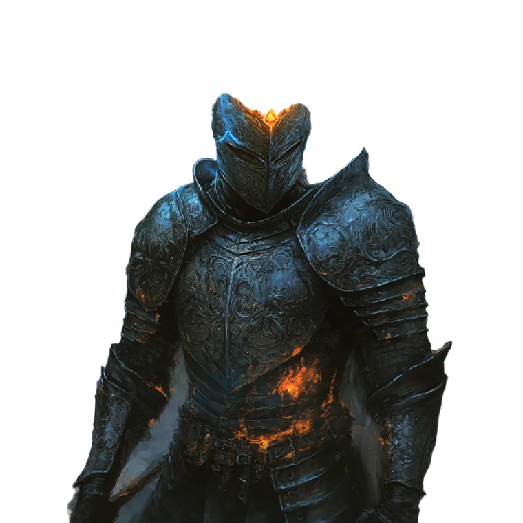 Fiery Armored Knight Vinyl Car Decal Sticker – Waterproof & UV-Resistant 8"