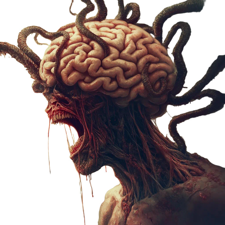 Tentacled Brain Escape Vinyl Car Decal Sticker – Waterproof & UV-Resistant 8"