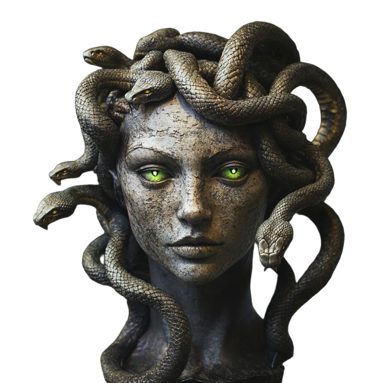 Renaissance Medusa Sculpture Vinyl Car Decal Sticker – Waterproof & UV-Resistant 8"