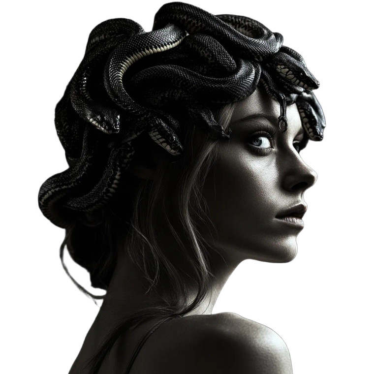 Medusa Portrait V9 Vinyl Car Decal Sticker – Waterproof & UV-Resistant 8"