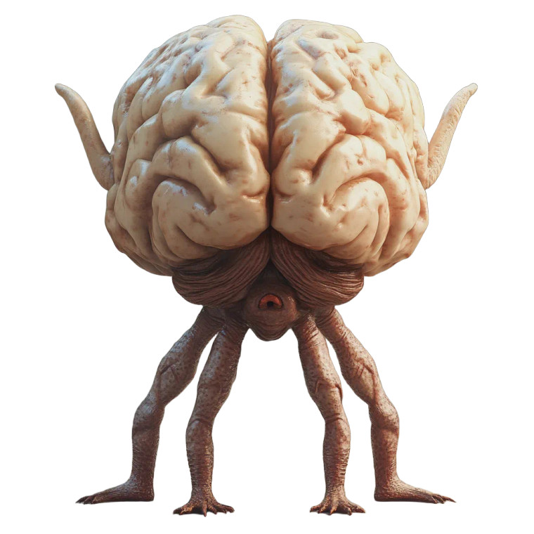 Brain Creature Vinyl Car Decal Sticker – Waterproof & UV-Resistant 8"