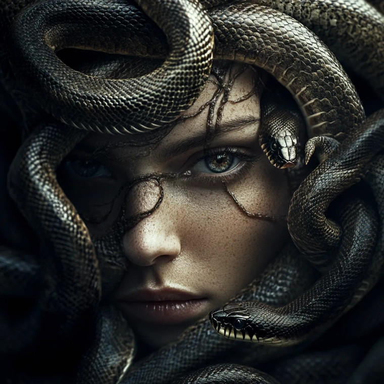 Medusa Portrait V10 Vinyl Car Decal Sticker – Waterproof & UV-Resistant 8"