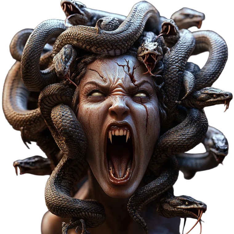 Screaming Medusa Vinyl Car Decal Sticker – Waterproof & UV-Resistant 8"