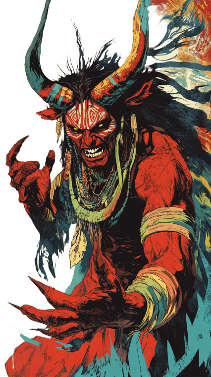 Native American Devil Vinyl Car Decal Sticker – Waterproof & UV-Resistant 8"