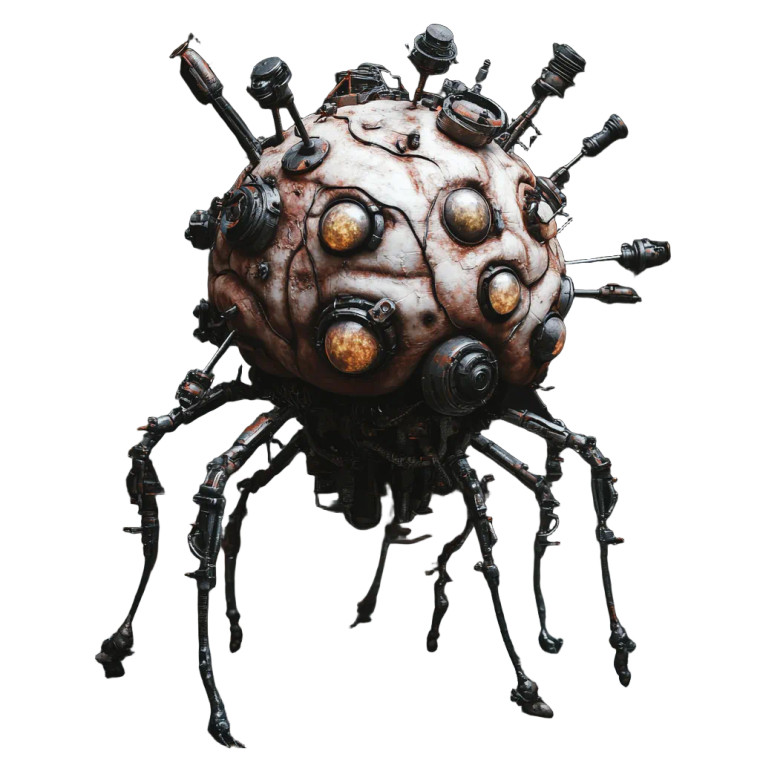 Mutant Mechanical Brain Beast Vinyl Car Decal Sticker – Waterproof & UV-Resistant 8"