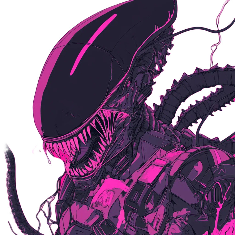 Cyberpunk Xenomorph Vinyl Car Decal Sticker – Waterproof & UV-Resistant 8"