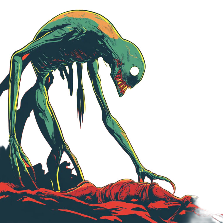 Alien Shapeshifter Scene Vinyl Car Decal Sticker – Waterproof & UV-Resistant 8"