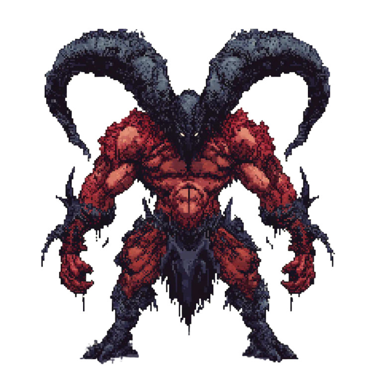 Pixel Game Demon Vinyl Car Decal Sticker – Waterproof & UV-Resistant 8"