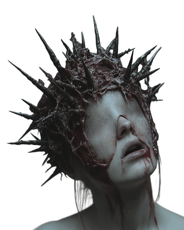 Occult Crown Portrait Vinyl Car Decal Sticker – Waterproof & UV-Resistant 8"