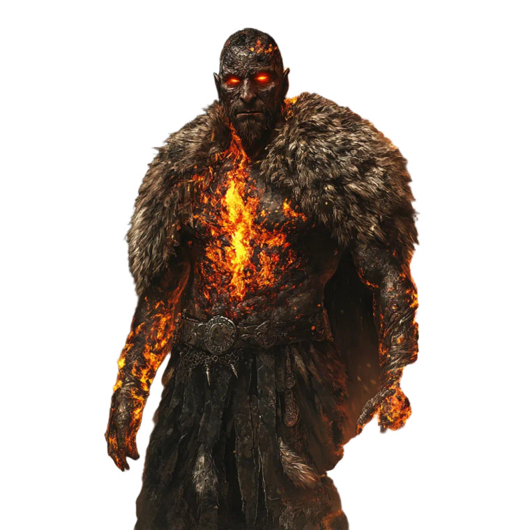 Elemental Volcanic Man Vinyl Car Decal Sticker – Waterproof & UV-Resistant 8"