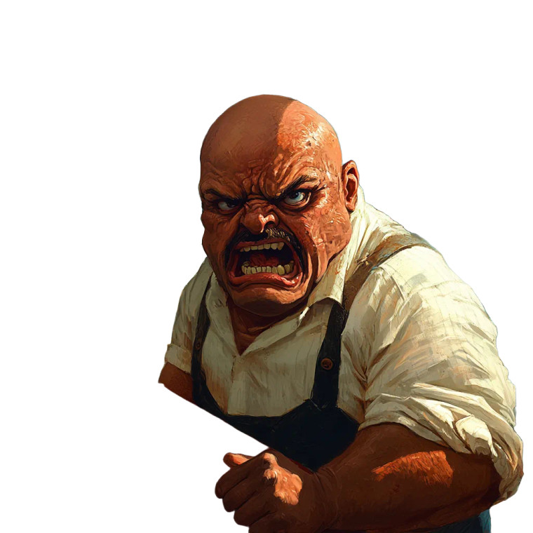 Angry Bald Customer Vinyl Car Decal Sticker – Waterproof & UV-Resistant 8"